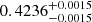 $ 0.4236^{+0.0015}_{-0.0015} $
