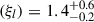 Mathematical equation: $ (\xi_l) = 1.4^{+0.6}_{-0.2} $