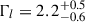 Mathematical equation: $ \Gamma_l = 2.2^{+0.5}_{-0.6} $