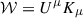 Mathematical equation: $ \mathcal{W}=U^\mu K_\mu $