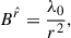 Mathematical equation: $$ \begin{aligned} { B^{\hat{r}}}&=\frac{\lambda _0}{r^2} ,\end{aligned} $$