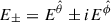 Mathematical equation: $ E_\pm=E^{\hat\theta}\pm iE^{\hat\phi} $