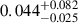 $ 0.044_{-0.025}^{+0.082} $