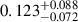 $ 0.123_{-0.072}^{+0.088} $