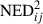 Mathematical equation: $ \mathrm{NED}^{2}_{ij} $