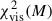 Mathematical equation: $ \chi_{\mathrm{vis}}^{2}(M) $