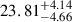 $ 23.81_{-4.66}^{+4.14} $