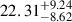 $ 22.31_{-8.62}^{+9.24} $