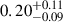 $ 0.20_{-0.09}^{+0.11} $