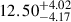 $ 12.50_{-4.17}^{+4.02} $