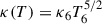 Mathematical equation: $$ \begin{aligned} \kappa (T) = \kappa _6 T_6^{5/2} \end{aligned} $$