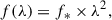 Mathematical equation: $$ \begin{aligned} f(\lambda )&= f_* \times \lambda ^2, \end{aligned} $$