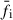 Mathematical equation: $ \bar{f_{\mathrm{i}}} $