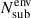 Mathematical equation: $ N^{\mathrm{env}}_{\mathrm{sub}} $