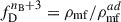 Mathematical equation: $ f_{\mathrm{D}}^{n_{\mathrm{B}}+3}=\rho_{\mathrm{mf}}/\rho_{\mathrm{mf}}^{ad} $
