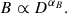 Mathematical equation: $$ \begin{aligned} B \propto D^{\alpha _B} .\end{aligned} $$