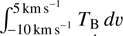 $\int_{-10\, \rm{km\, s}^{-1}}^{5\,\rm{km\, s}^{-1}} T_{\rm B}\, dv$