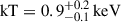 Mathematical equation: $ \mathrm{kT} =0.9^{+0.2}_{-0.1} \, \mathrm{keV} $
