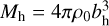 Mathematical equation: $M_{\mathrm{h}}=4 \pi \rho_{0} b_{\mathrm{h}}^{3}$