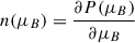 Mathematical equation: $ n(\mu_B) = \frac{\partial P(\mu_B)}{\partial \mu_B} $