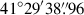 Mathematical equation: $ 41^\circ29^\prime38{{\overset{\prime\prime}{.}}}96 $