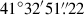 Mathematical equation: $ 41^\circ32^\prime51{{\overset{\prime\prime}{.}}}22 $