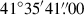 Mathematical equation: $ 41^\circ35^\prime41{{\overset{\prime\prime}{.}}}00 $