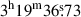 Mathematical equation: $ 3^{\mathrm{h}}19^{\mathrm{m}}36{{\overset{\text{s}}{.}}}73 $
