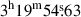 Mathematical equation: $ 3^{\mathrm{h}}19^{\mathrm{m}}54{{\overset{\text{s}}{.}}}63 $