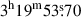 Mathematical equation: $ 3^{\mathrm{h}}19^{\mathrm{m}}53{{\overset{\text{s}}{.}}}70 $