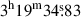 Mathematical equation: $ 3^{\mathrm{h}}19^{\mathrm{m}}34{{\overset{\text{s}}{.}}}83 $