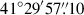 Mathematical equation: $ 41^\circ29^\prime57{{\overset{\prime\prime}{.}}}10 $