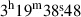 Mathematical equation: $ 3^{\mathrm{h}}19^{\mathrm{m}}38{{\overset{\text{s}}{.}}}48 $