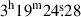 Mathematical equation: $ 3^{\mathrm{h}}19^{\mathrm{m}}24{{\overset{\text{s}}{.}}}28 $
