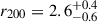 Mathematical equation: $ r_{200} = 2.6^{+0.4}_{-0.6} $