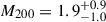 $ M_{200} = 1.9^{+0.9}_{-1.0} $