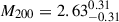 $ M_{200} = 2.63_{-0.31}^{0.31} $