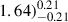 $ 1.64)^{0.21}_{-0.21} $
