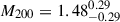 $ M_{200} = 1.48^{0.29}_{-0.29} $