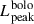 Mathematical equation: $ L_{\mathrm{peak}}^{\mathrm{bolo}} $