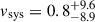 $ v_{\mathrm{sys}} = 0.8^{+9.6}_{-8.9} $