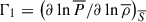 Mathematical equation: $ \Gamma_{1}=\left(\partial\ln{\overline P}/\partial\ln{\overline\rho}\right)_{{\overline S}} $