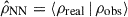 Mathematical equation: $ \hat{\rho}_{\mathrm{NN}} = \langle\rho_{\mathrm{real}}\,|\,{\rho}_{\mathrm{obs}}\rangle $