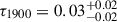 Mathematical equation: $ \tau_{1900} = 0.03^{+0.02}_{-0.02} $