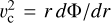 Mathematical equation: $v^2_{\rm{c}}=r\,d\Phi/dr$