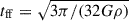 Mathematical equation: $ t_{\mathrm{ff}}=\sqrt{{3 \pi}/({32 G \rho})} $