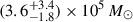 Mathematical equation: $ (3.6^{+3.4}_{-1.8})\times10^5\,M_\odot $