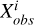 Mathematical equation: $X^{i}_{obs}$