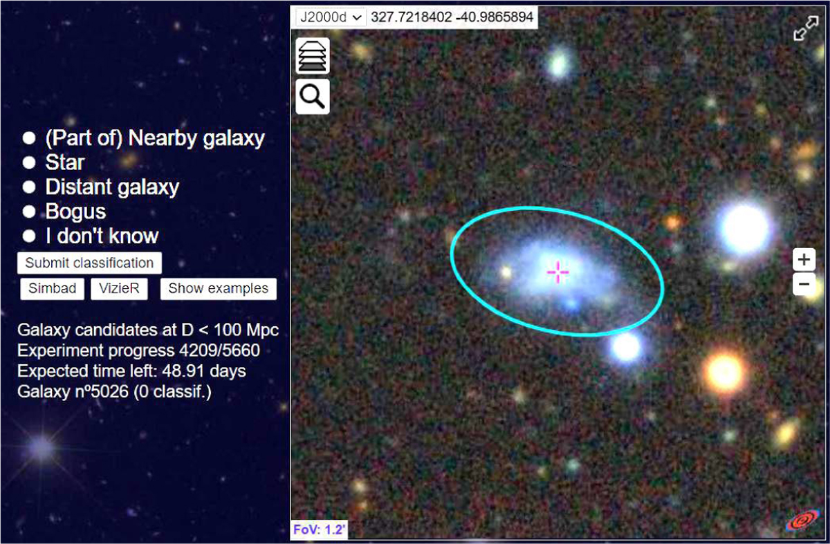 Screenshot di una galassia parte del catalogo REGALADE. Credits: Tranin et al. 2026