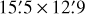 Mathematical equation: $\[15^{\prime}_\cdot5 \times12^{\prime}_\cdot9\]$